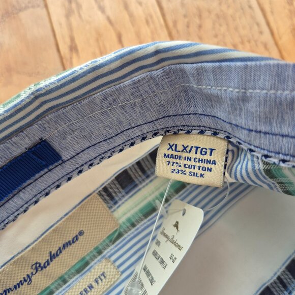 NWT Tommy Bahama Island Modern Fit Striped Long Sleeve Button Down XLX - Picture 3 of 14